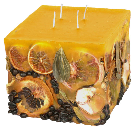 Kerzenquader Potpourri "Früchte" zitrone