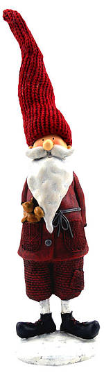 Father Christmas standing with Fox, red 12cm