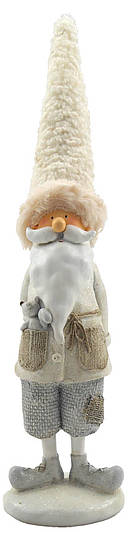 Father Christmas standing with Fox, white 12cm