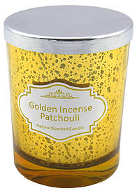 Aromakerze im goldenen Glas, golden incense & patchouli, H: 10cm, D: 8cm