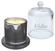 Scented candle "Powder" metallic with cover, cotton
