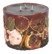 Candle cylinder Potpourri Fruechte (fruits) bordeaux