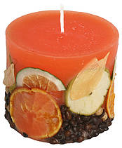 Kerzenzylinder Potpourri Früchte orange