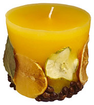 Candle cylinder Potpourri Fruechte (fruits) lemon