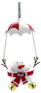 Schwingfigur Schneemann mit Fallschirm, 35cm