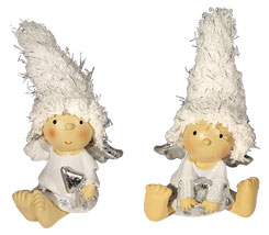 Couple of angels sitting, with hat