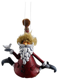 Pendant Father Christmas with bird, rot 10.5cm