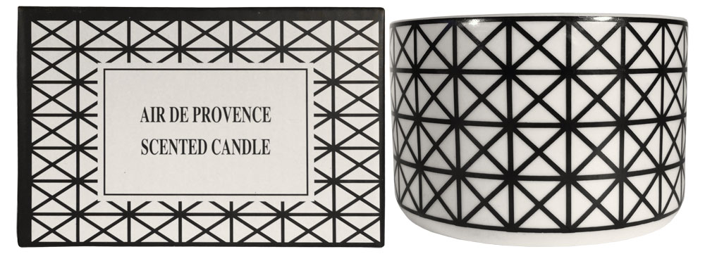 Scented candle "Air de provence", black/white, 