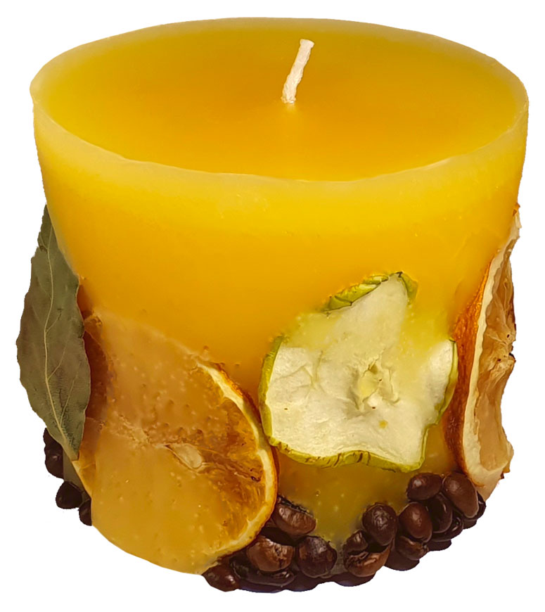 Candle cylinder Potpourri Fruechte (fruits) lemon, 