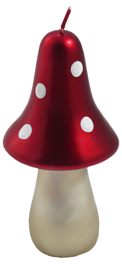 Candle toadstool narrow, red/gold, 